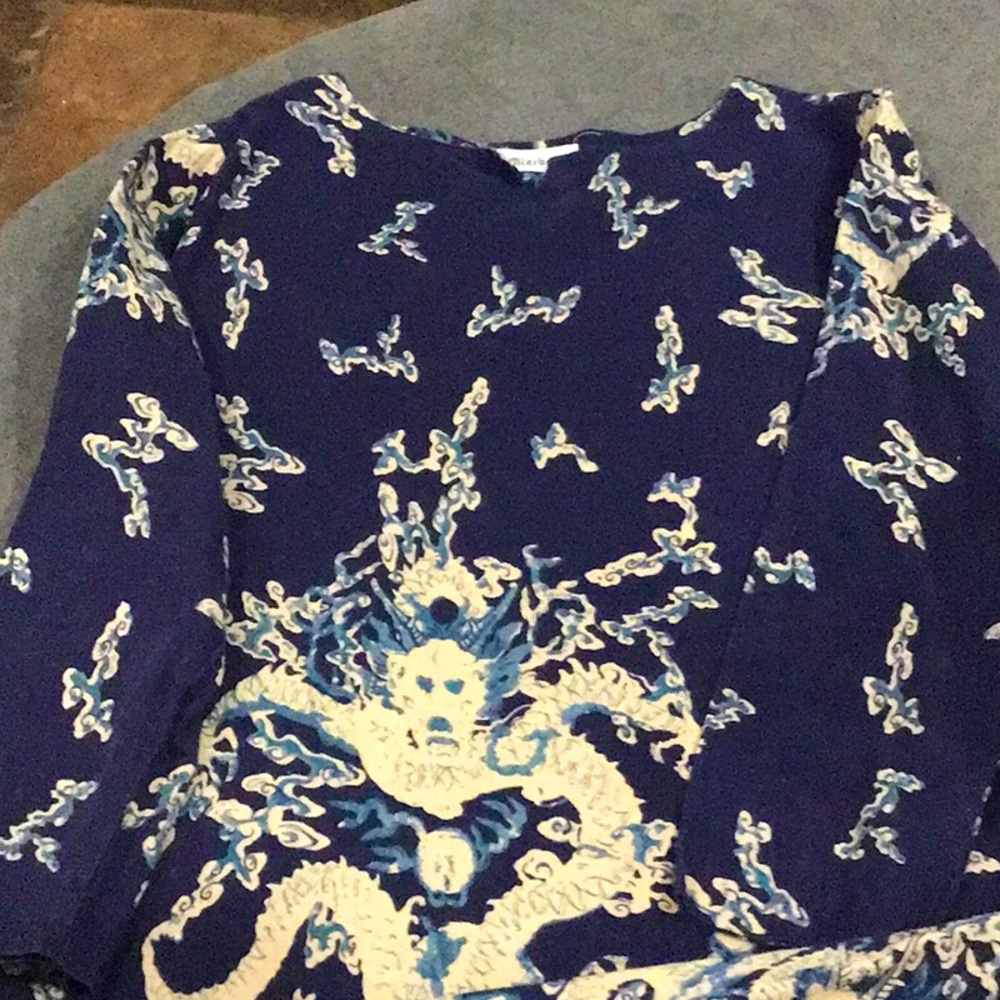 Linen Lagen look long linen dragon dress GORGEOUS!